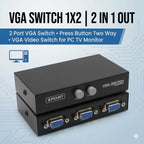 VGA Switch 1×2 | 2 Port VGA Video Switch