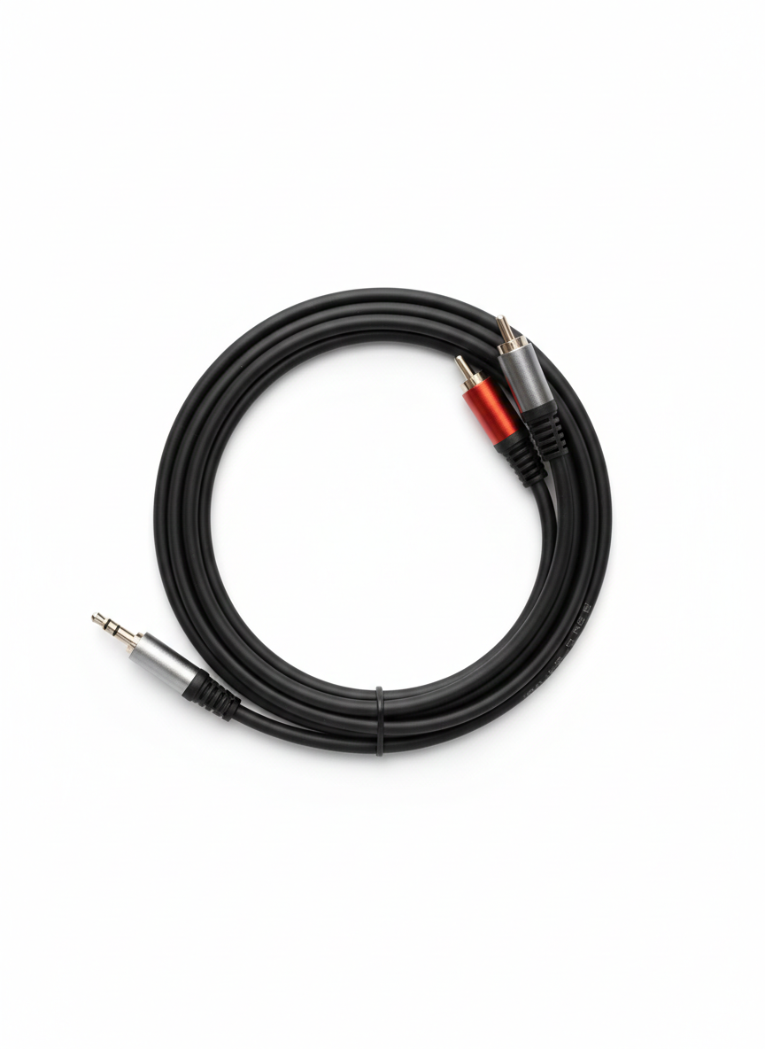 AUX TO 2RCA CABLE METAL PLUG