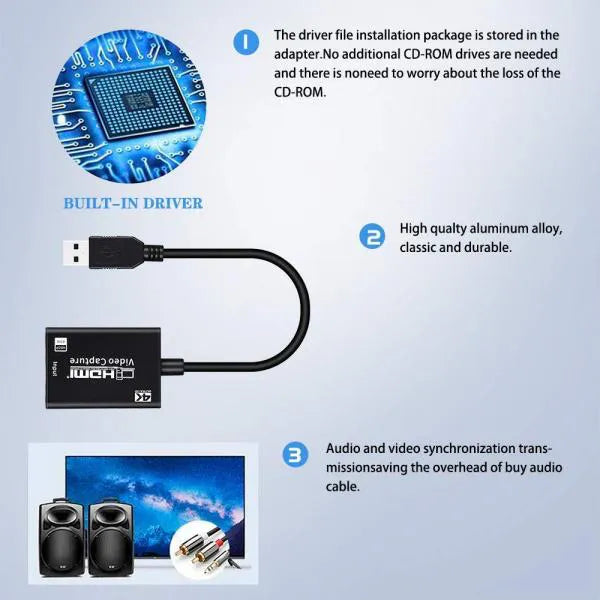 USB Hdmi HD Video Capture 3.0 | Reliable Portable Video Converter
