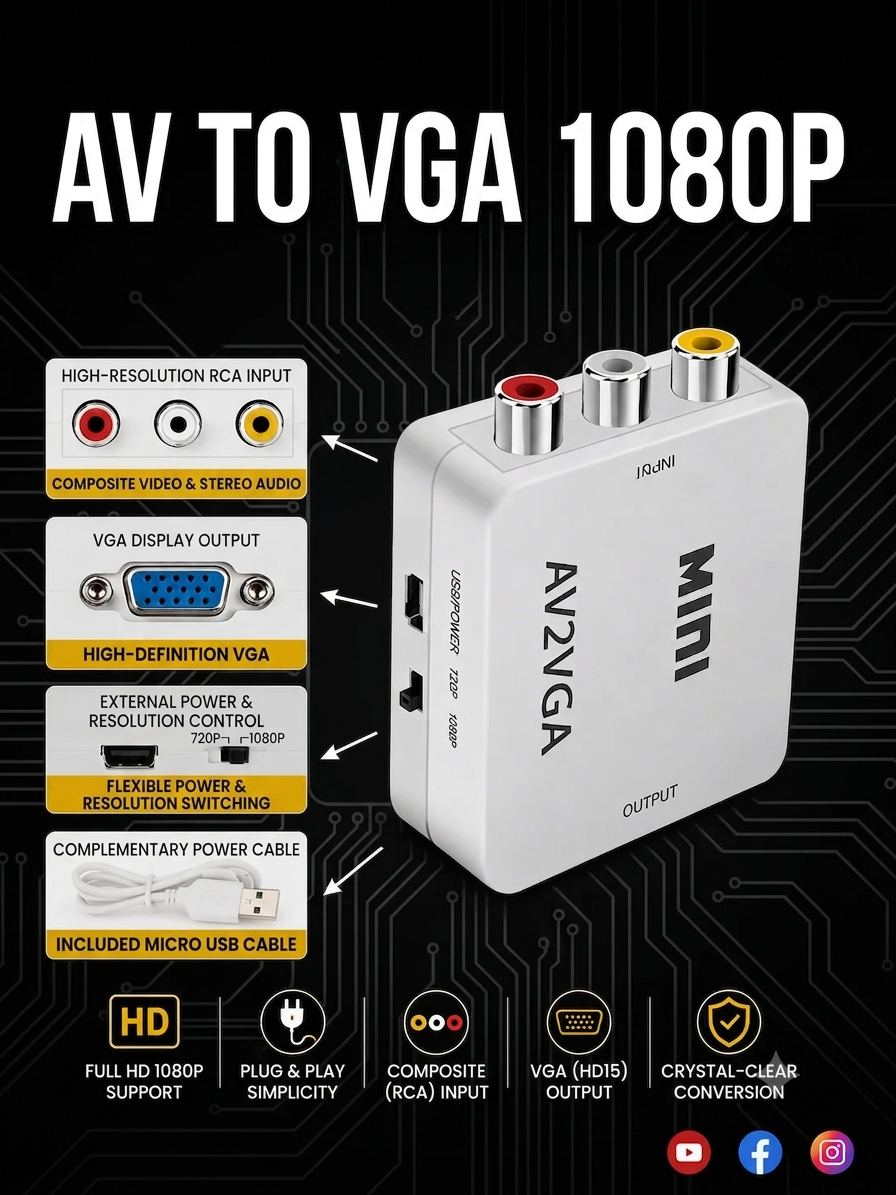 AV to VGA 1080P Video Converter