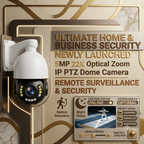 5MP 22X Optical Zoom IP PTZ Dome Camera | Dual Audio & Dual Light AI Human Detection