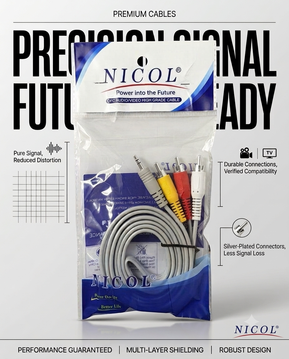 NICOL 3RCA to AUX Cable