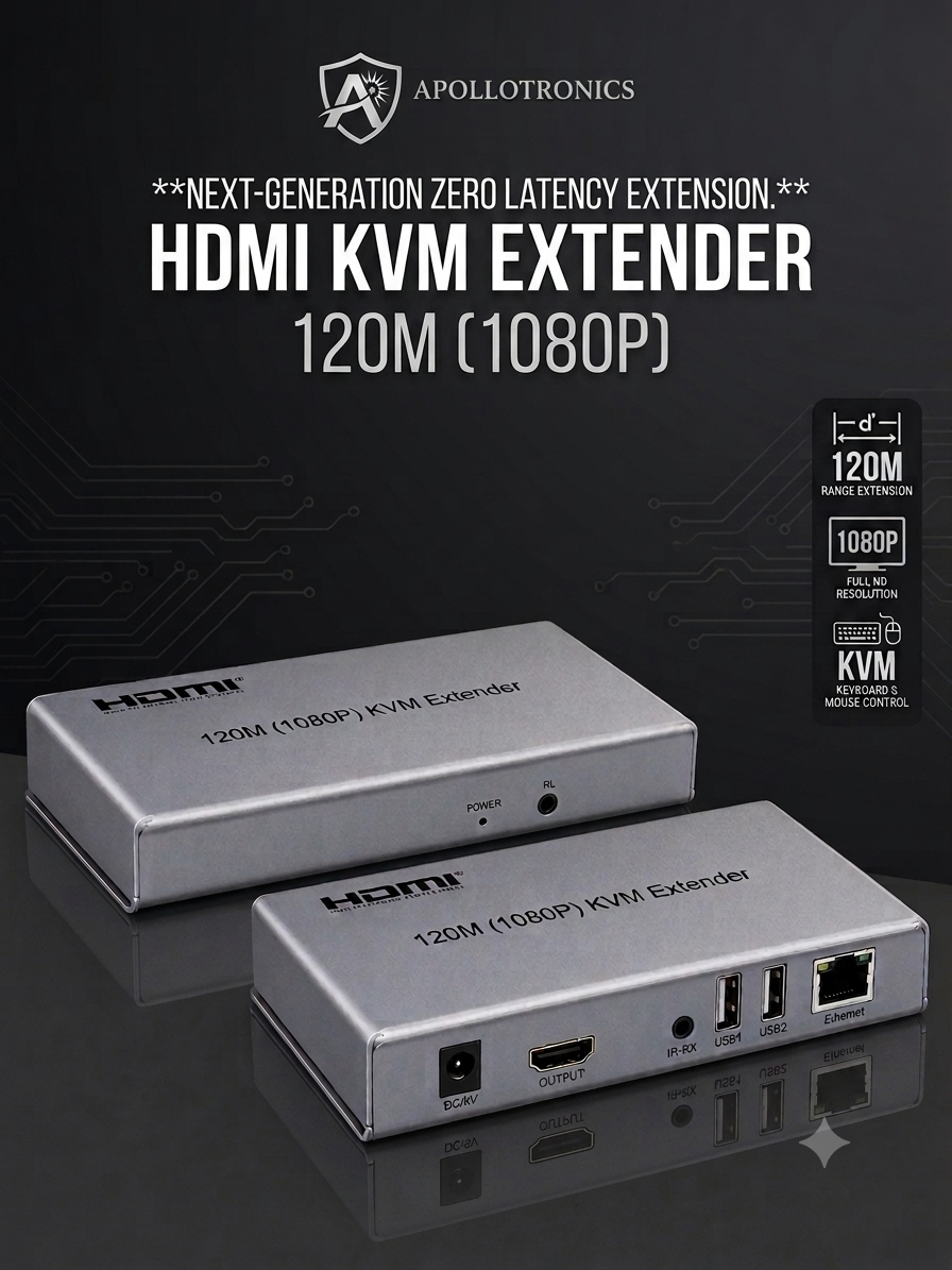 HDMI KVM Extender 120M | 1080P HDMI over LAN