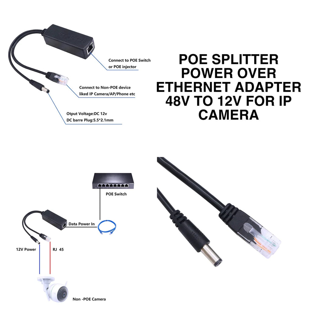 48V To 12V POE SPLITTER CABLE